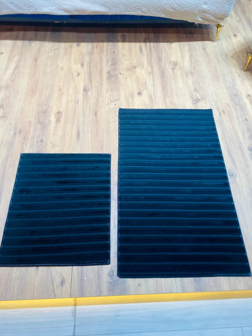 Embossed Bath Mat Set - Anthracite