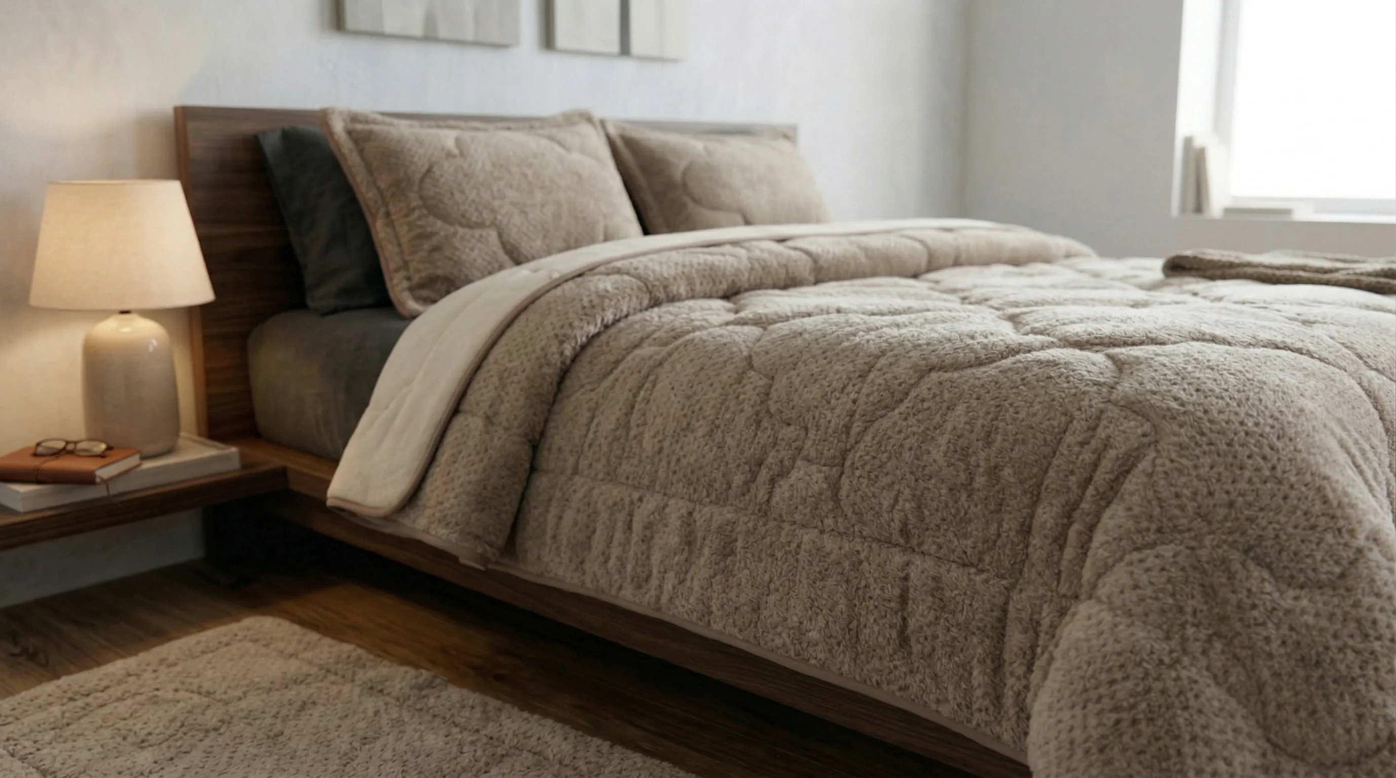 Brown Clover Velsoft Quilt - Mink
