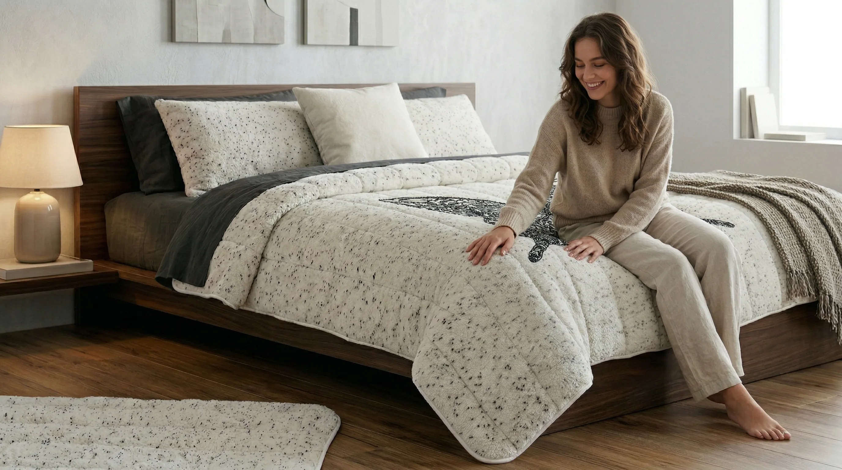 Kelebek Velsoft Yorgan - Krem