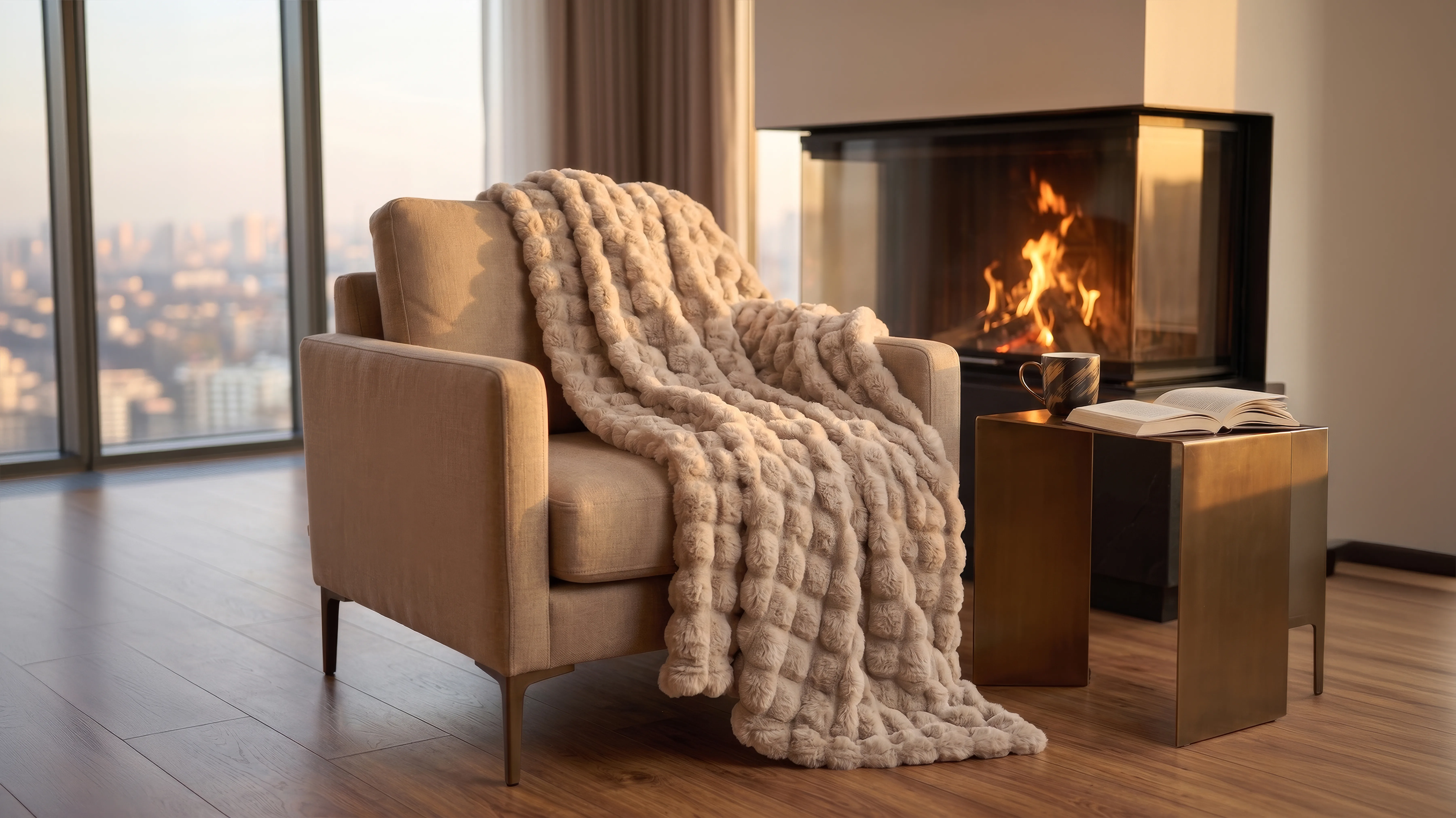 Welsoft Plush Blanket - Light Brown