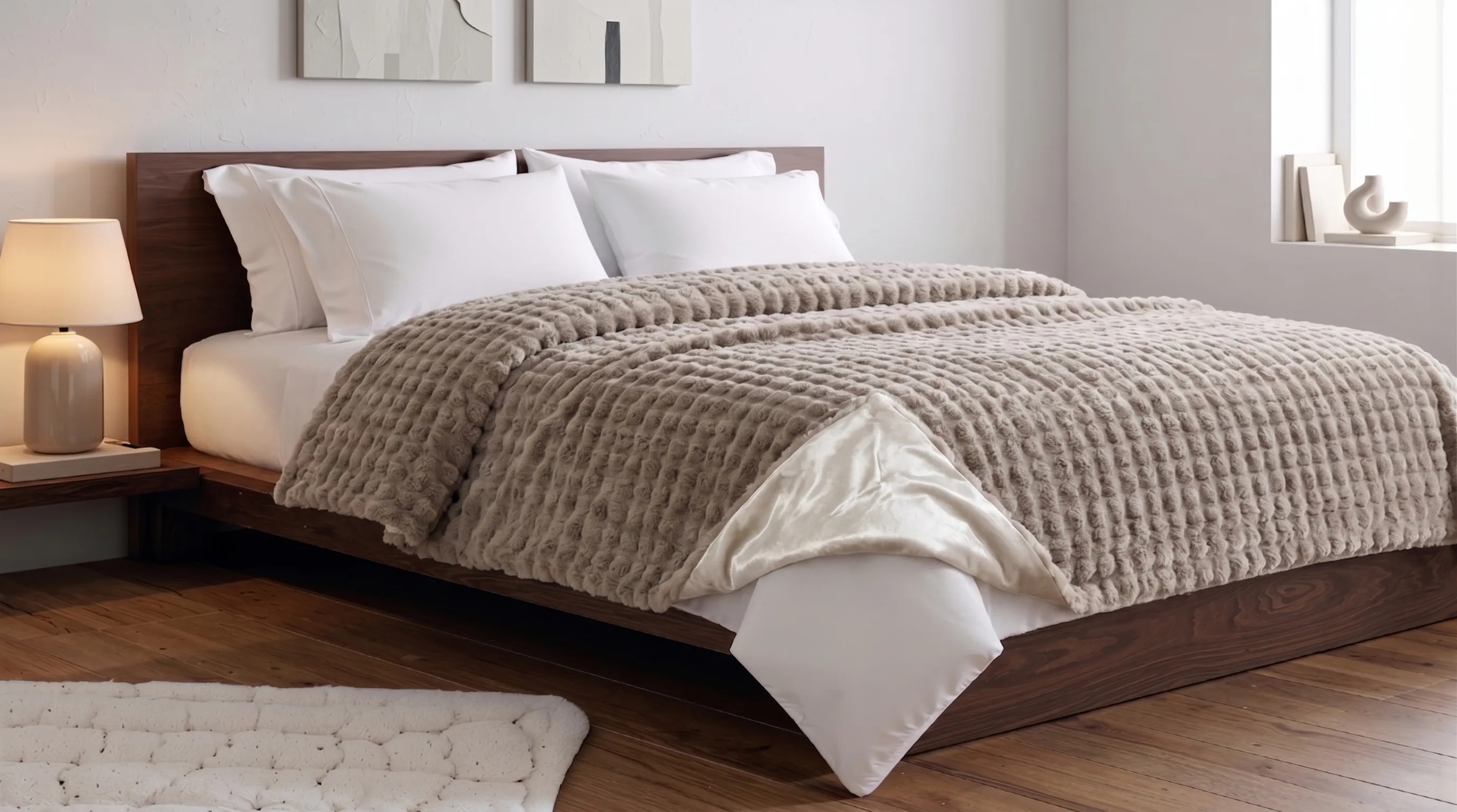 Welsoft Plush Blanket - Light Brown